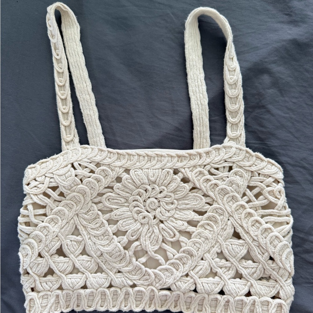 Elegant Cream Crochet Women top